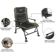 VINGLI Foldable  Adjustable Reclining Fishing Chair