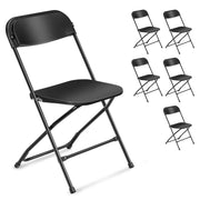 VINGLI Portable Plastic Folding Chair 350lb Stackable Seat with Steel Frame