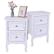 VINGLI Wooden 2-Drawers Nightstand