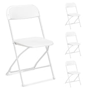 VINGLI Portable Plastic Folding Chair 350lb Stackable Seat with Steel Frame