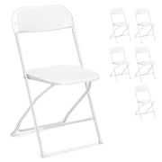 VINGLI Portable Plastic Folding Chair 350lb Stackable Seat with Steel Frame