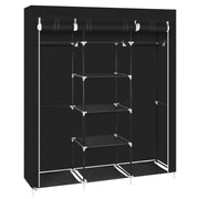 VINGLI Canvas Wardrobe Fabric Wardrobe Organiser with 2 Clothes Rails