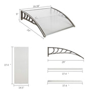 VINGLI 40x32" Window Door Canopy Patio Porch Awning Rain Shelter