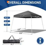 VINGLI 2.4x2.4m Pop Up Gazebo Tent Outdoor Instant Shelter Canopies with Carry Bag