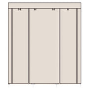 VINGLI Canvas Wardrobe Fabric Wardrobe Organiser with 2 Clothes Rails