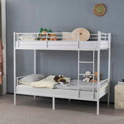 VINGLI Metal Bunk Bed Single Loft Bed Frame with Ladder and Safety Guardrail