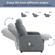 VINGLI Recliners Chair with Massage & Heat Oversized Recliners Armchair Lounge Sofa