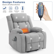 VINGLI Power Recliner Armchair Lift Chair For the Elderly with Massage & Heat