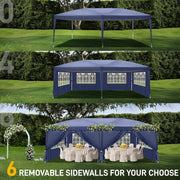 VINGLI Pop Up Gazebo 3x6m with Sides Outdoor Canopy Folding Garden Gazebo Party Tent