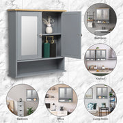 VINGLI Bathroom Wall Mounted Cabinet Storage with 2 Mirrors