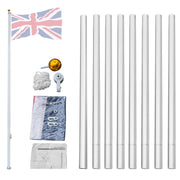 VINGLI Upgraded 25FT Sectional Aluminum Flagpole  United Kingdom Flag