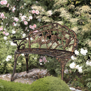 VINGLI Cast Aluminium Garden Bench Outdoor Bench Furniture Patio Bench Seating Park Patio Seat Cast Iron Antique Finish Chair