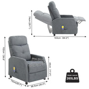 VINGLI Recliners Chair with Massage & Heat Oversized Recliners Armchair Lounge Sofa