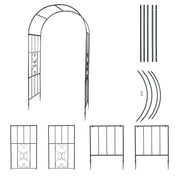 VINGLI  Garden Arch Trellis Arbor For Party Various Climbing Plant Outdoor Garden Lawn Backyard Black